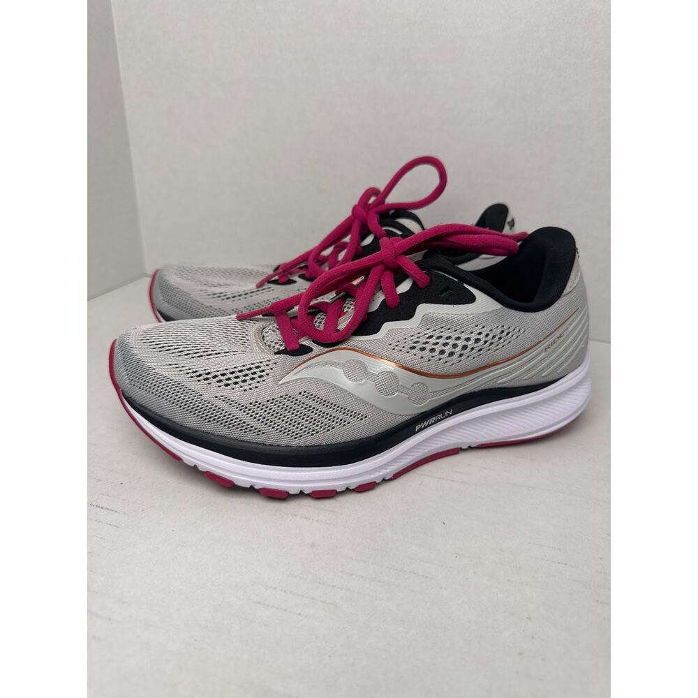 Saucony Womens Ride 14 S10650-55 Gray Running Shoes Sneakers Size 8 Comfort.
